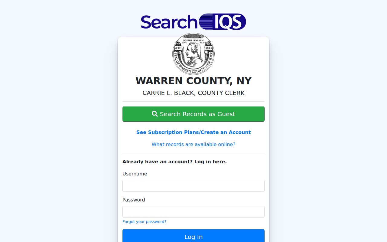 Queensbury residents directory Warren County deed index
